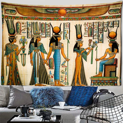 Decorbites™ Ägyptischer Pharao-Teppich Wandbehang – Boho-Hippie-Heimdekoration