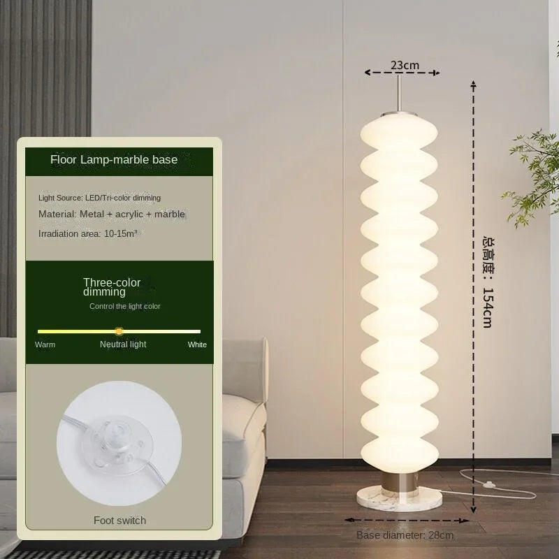 Decorbites™ Sahne-Zucker-Kürbis-Stehlampe für elegante Atmosphäre im Wohnzimmer und Schlafzimmer