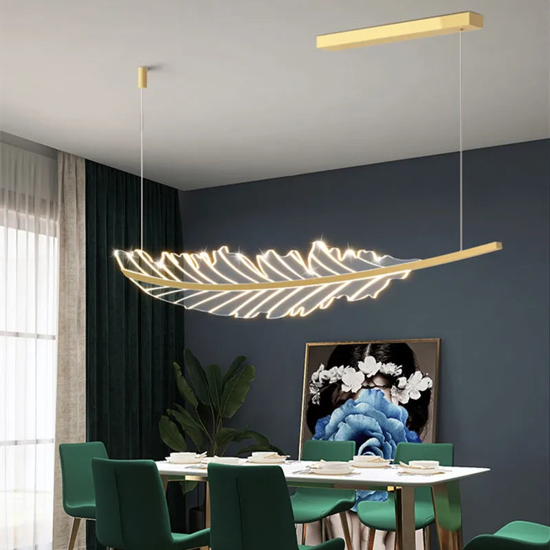 Decorbites™ Blattförmige Goldene Kronleuchter für Wohnzimmer, Esszimmer, Küche und Café