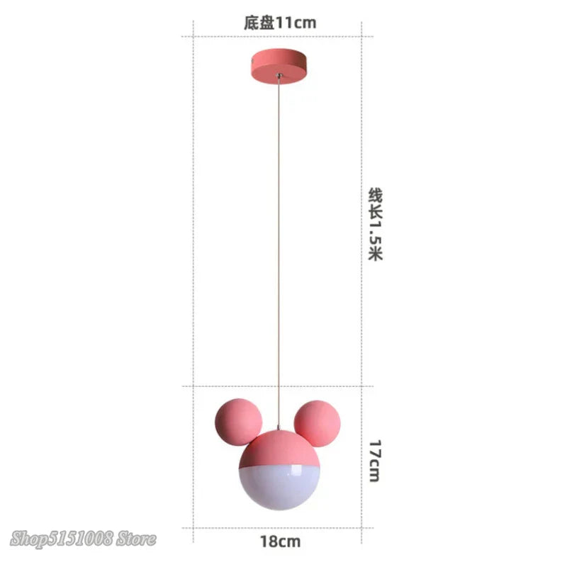 Decorbites™ LED-Karikatur-Hängeleuchte für Kinder mit Augenschonung Mickey-Prinzessin