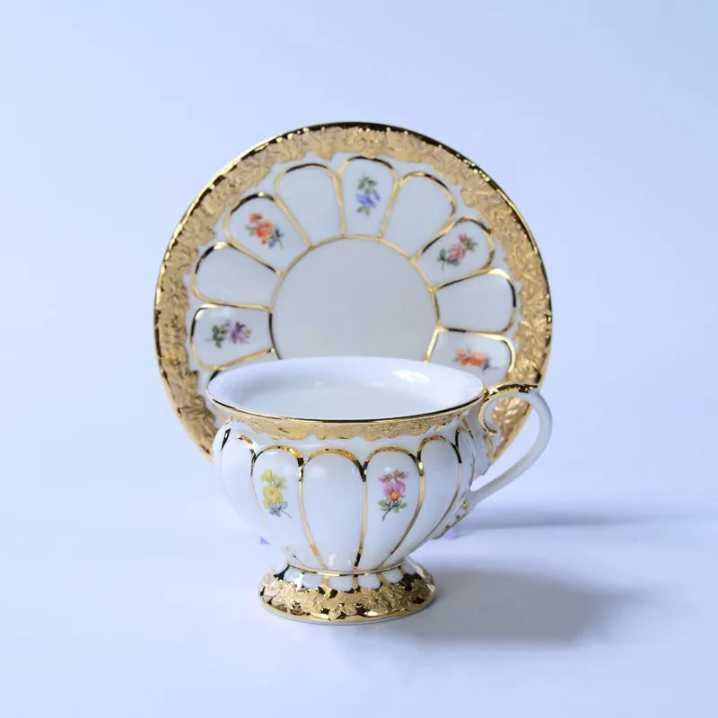 Decorbites™ Geprägtes Gold Bone China Teetassenservice-Set, Deutsches Design Trinkgeschirr