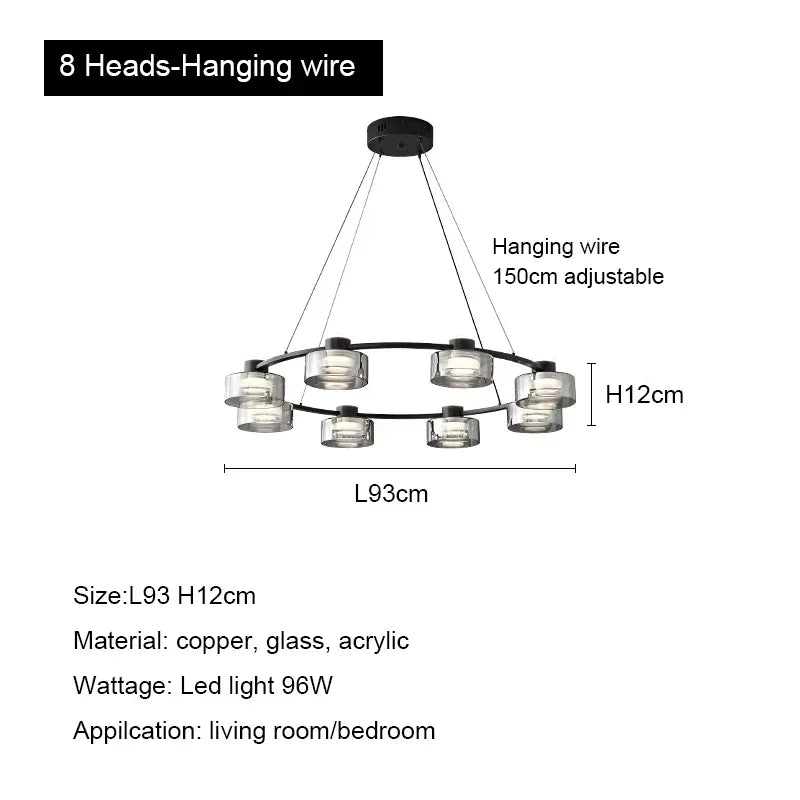 Decorbites™ Glas-LED-Kronleuchter: Modernes minimalistisches Kupfer-Pendant-Licht für Wohnzimmer und Schlafzimmer