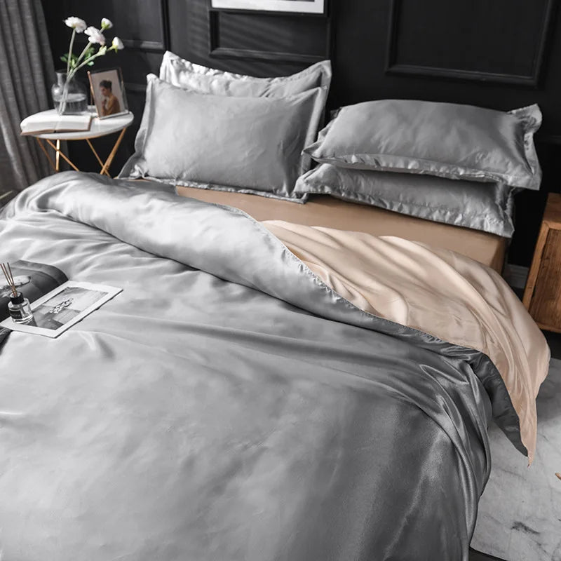 Decorbites™ Ice Rayon Satin Bettwäsche-Set: Kühlend, weich, sommerlicher Komfort für Einzel- bis Doppelbett