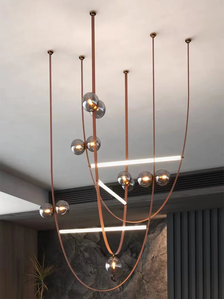 Decorbites™-Leder-Leuchter 2023 LED Minimalistisches Wohnraum-Dekorationsbeleuchtung für das Wohnzimmer