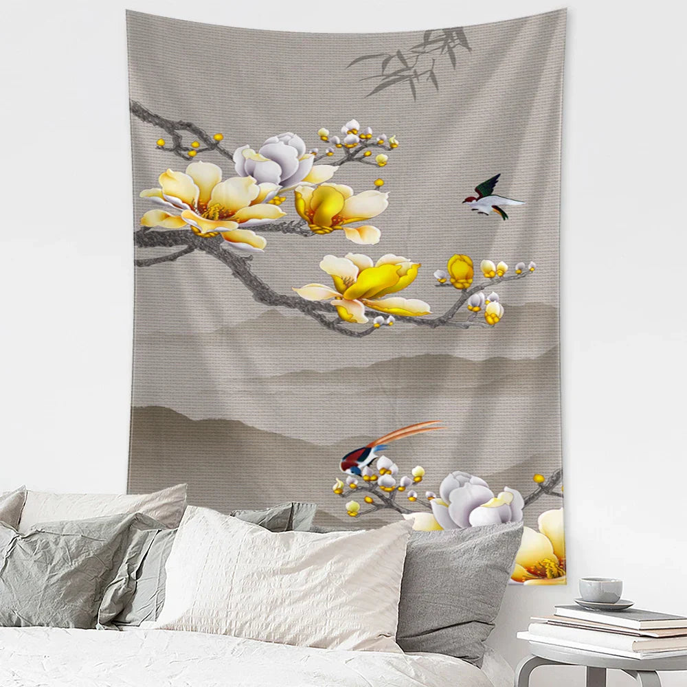 Decorbites™ Fliegender Kran Wandhänger Tapisserie für Zuhause Retro Wanddekoration