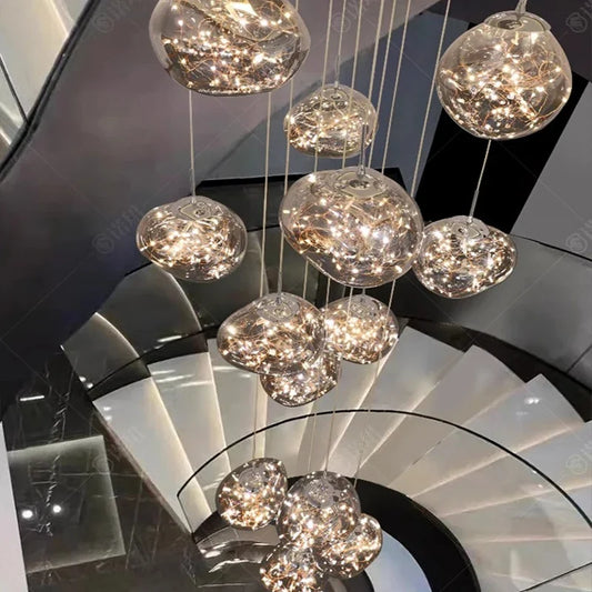 Modern Glass Staircase Pendant Chandelier