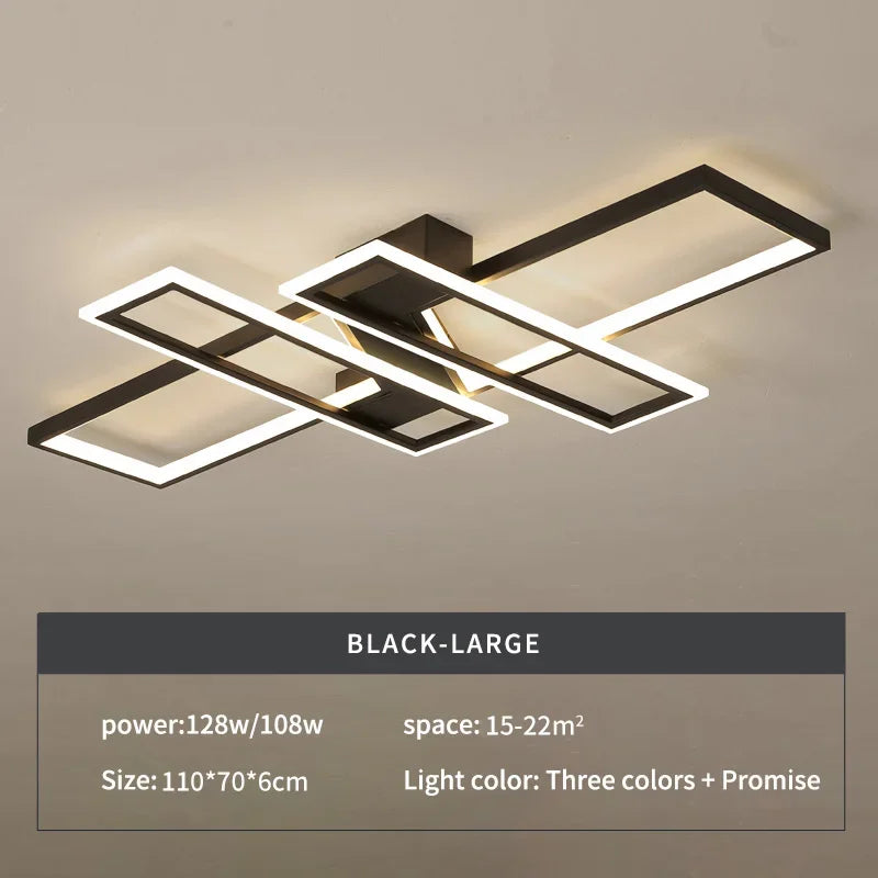 White Minimalist Ceiling Light 110x70cm Gold
