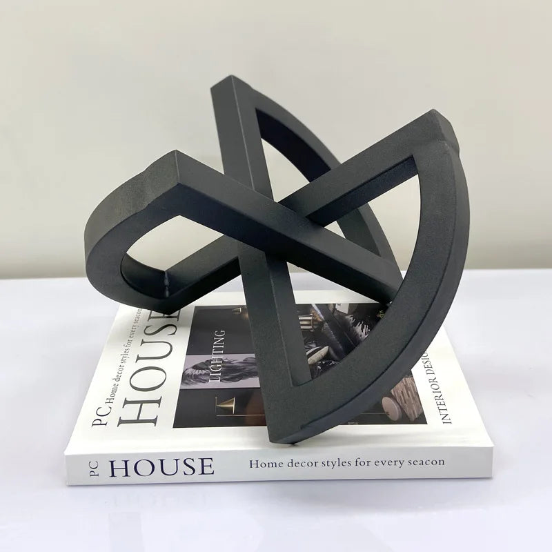 Decorbites™ Geometrisches ausgehöhlteres schwarzes Ornament Abstrakte Heimdekoration Handwerkskunst
