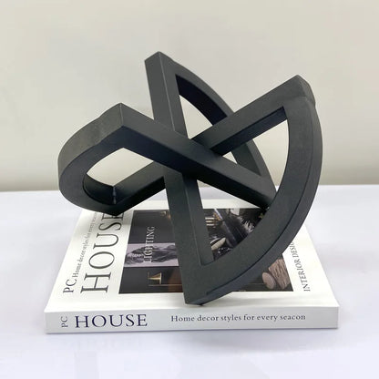 Decorbites™ Geometrisches ausgehöhlteres schwarzes Ornament Abstrakte Heimdekoration Handwerkskunst