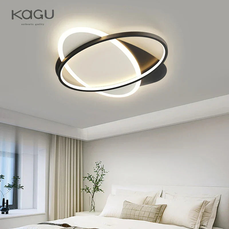 DecorBites™ LED Chandelier: Black White Modern Lighting for Living Study Room Luminaire
