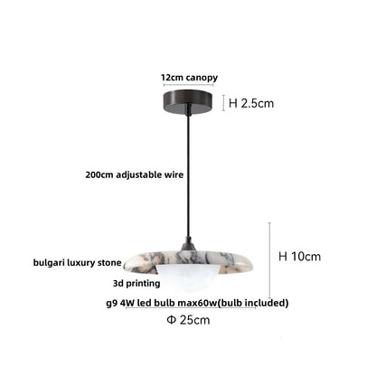 DecorBites™ Copper Yellow LED Pendant Light Fixture for Dining Room and Kitchen