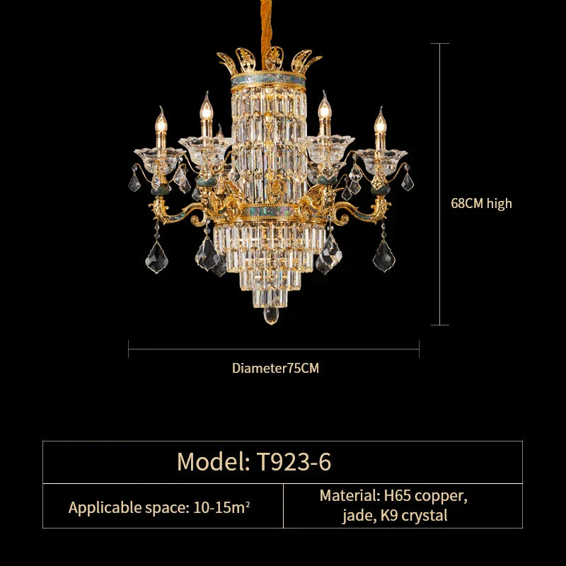 Copper Crystal Chandelier 34-Head D163cm