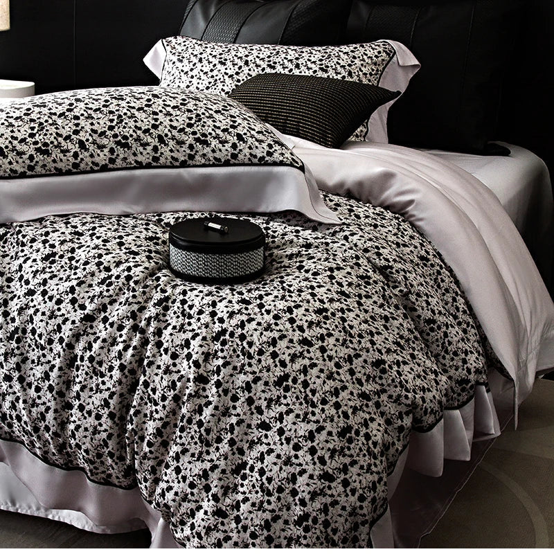 Decorbites™ Blumen Pflanzen Druck Bettwäsche-Set: Luxuriöses Lyocell-Baumwolle Weiches Seidiges Kühles Bettbezug-Set