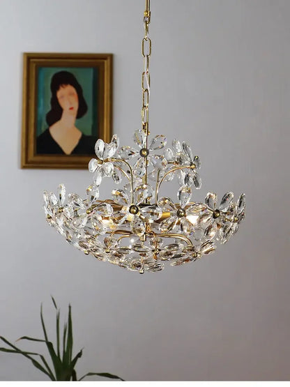 DecorBites™ Crystal Flower Pendent Chandelier: Modern Design for Living Room, Restaurant & Bedroom