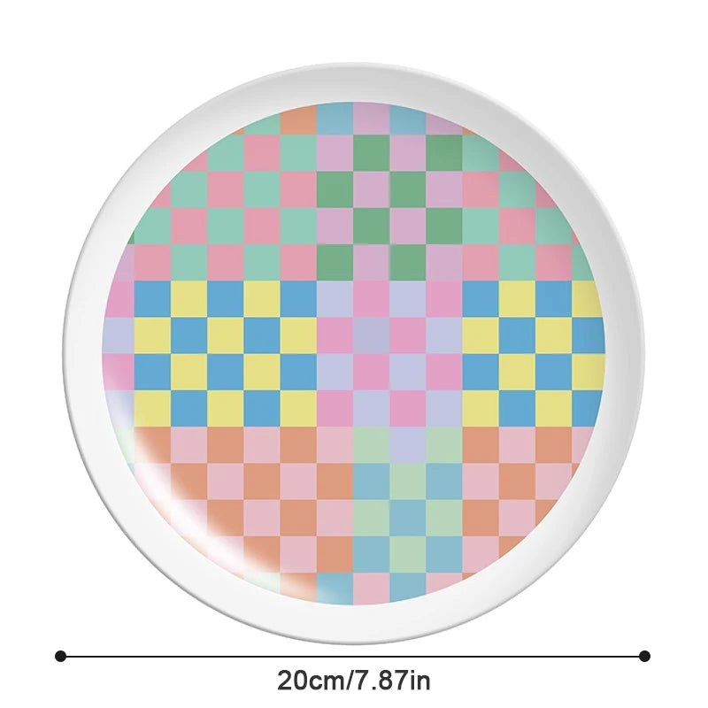 Decorbites™ Koreanischer Stil Rundes Essensgeschirr aus Bambusfaser für Desserts, Früchte und Kuchen