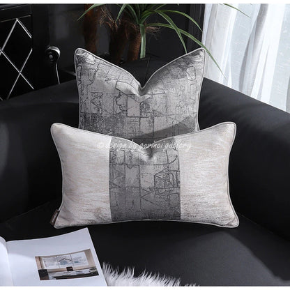 DecorBites™ Frosted Gold Satin Lumbar Pillow Covers - Luxe Sofa Cushion Cases