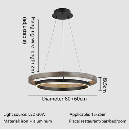 Decorbites™ Doppelt kreisförmige LED-Kronleuchter für Esszimmer, Schlafzimmer, Wohnzimmer – Moderner nordischer Stil