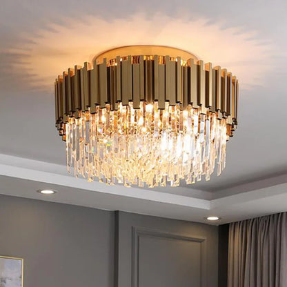 Decorbites™ Gold-Kristall-Deckenleuchte: Moderne LED-Beleuchtungseinrichtungen für luxuriöse Wohnzimmer.