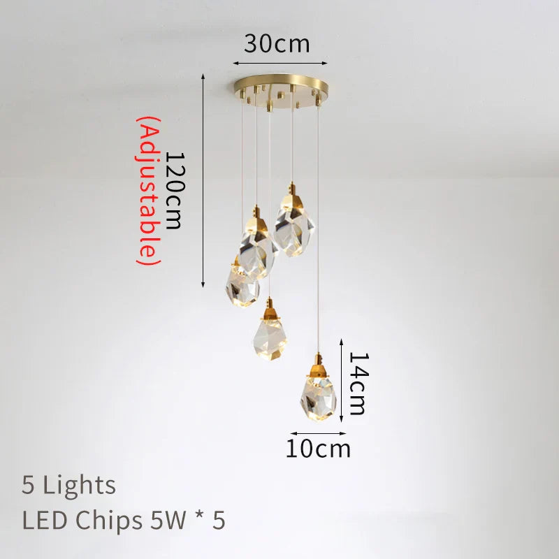 DecorBites™ Diamond Crystal LED Ceiling Chandelier for Home Decor