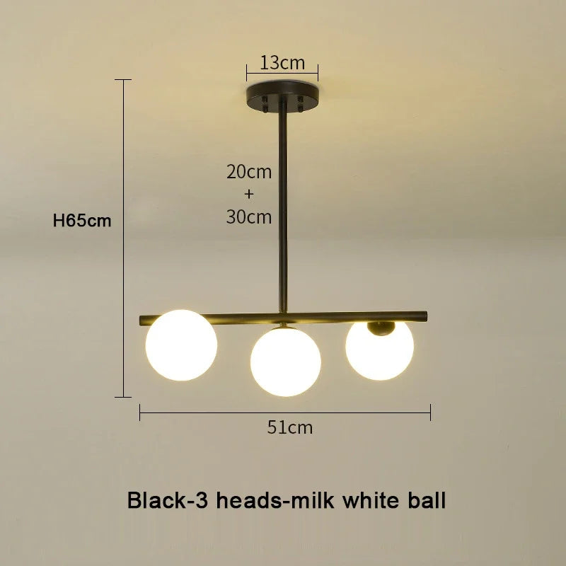 DecorBites™ Glass Ball Pendant Chandeliers - Modern LED Hanging Lights for Home Decor