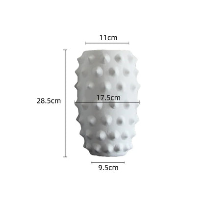 DecorBites™ Black Ceramic Flower Vase Sea Cucumber Pineapple Design Unique Home Decor