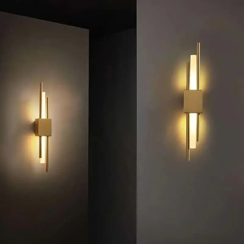 Decorbites™ Gold Rohr-Wandleuchte aus Eisen und Acryl Moderne Lampen für Schlafzimmer und Wohnzimmer