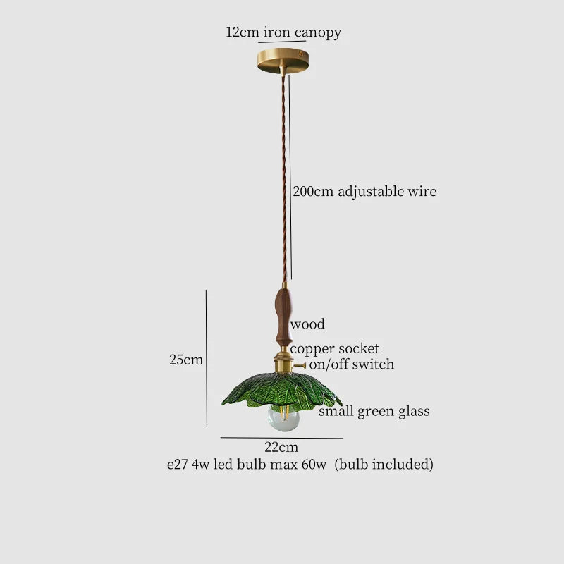 Decorbites™ Kupfer Holz Glas LED Hängeleuchte – Französisches minimalistisches Design für die Einrichtung zu Hause