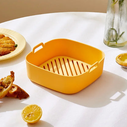 Decorbites™ Heißluftfritteuse-Ofen-Backblech-Hühnerkorb-Matte Silikon-Topf-Grillpfanne
