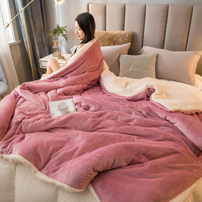 Decorbites™ Gemütliche Flanell-Bettwäsche für Doppelbett - Herbst Winter Wärme Decke Quilt