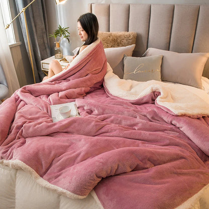 Decorbites™ Gemütliche Flanell-Bettwäsche für Doppelbett - Herbst Winter Wärme Decke Quilt