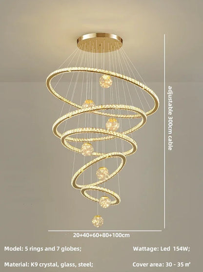 Decorbites™ Kristall-LED-Kronleuchter: Moderne Pendelleuchten für das Wohnzimmer, Glasglobus-Hängeleuchte