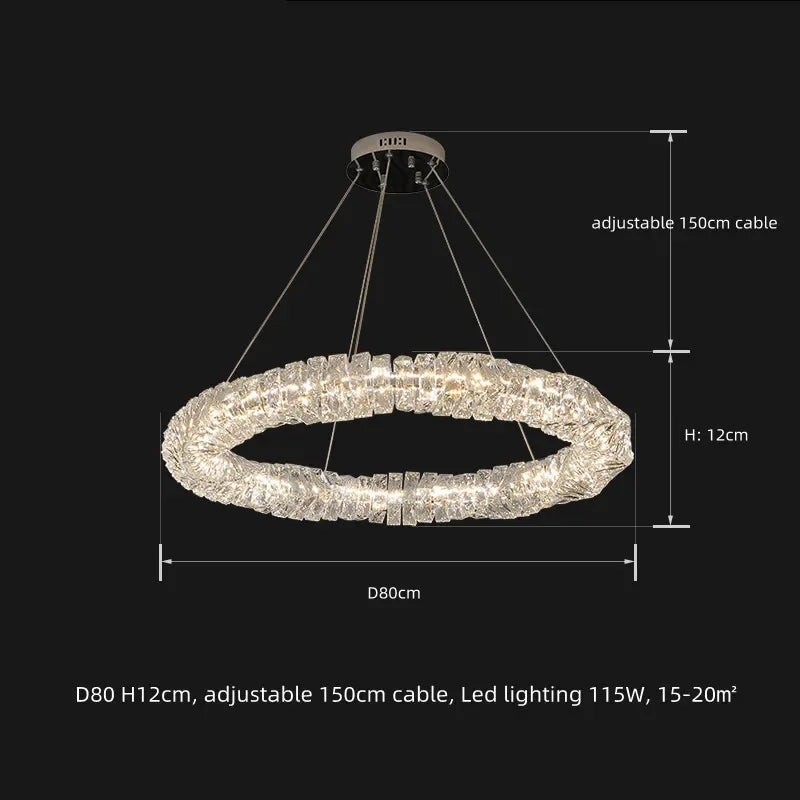 Decorbites™ Kristall-LED-Pendantleuchten | Dimmbare Ring-Hängeleuchte | Moderne Luxus-Dekorleuchten