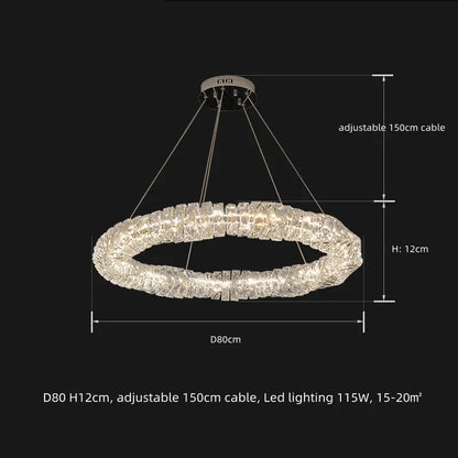 Decorbites™ Kristall-LED-Pendantleuchten | Dimmbare Ring-Hängeleuchte | Moderne Luxus-Dekorleuchten