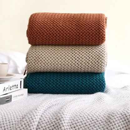 Decorbites™ Gestrickte Nordische Sofadecke - Weiche Wollmischung Bettrandtuch für Hotel-Schlafzimmer-Dekoration