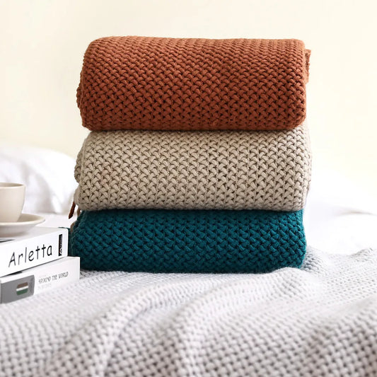 Decorbites™ Gestrickte Nordische Sofadecke - Weiche Wollmischung Bettrandtuch für Hotel-Schlafzimmer-Dekoration