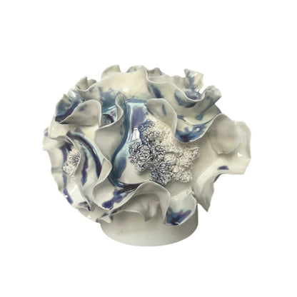 DecorBites™ Handmade Porcelain Fold Pattern Vase - Home Decoration & Floral Arrangement