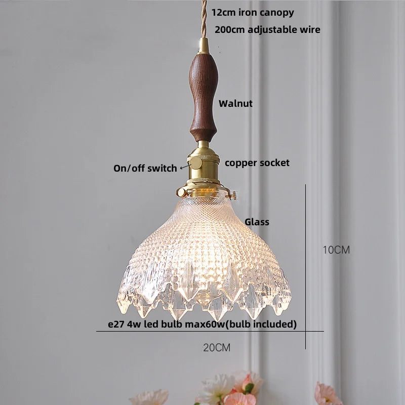 DecorBites™ Crystal Glass LED Pendant Lamp: Modern Luxury Interior Lighting for Home Decor