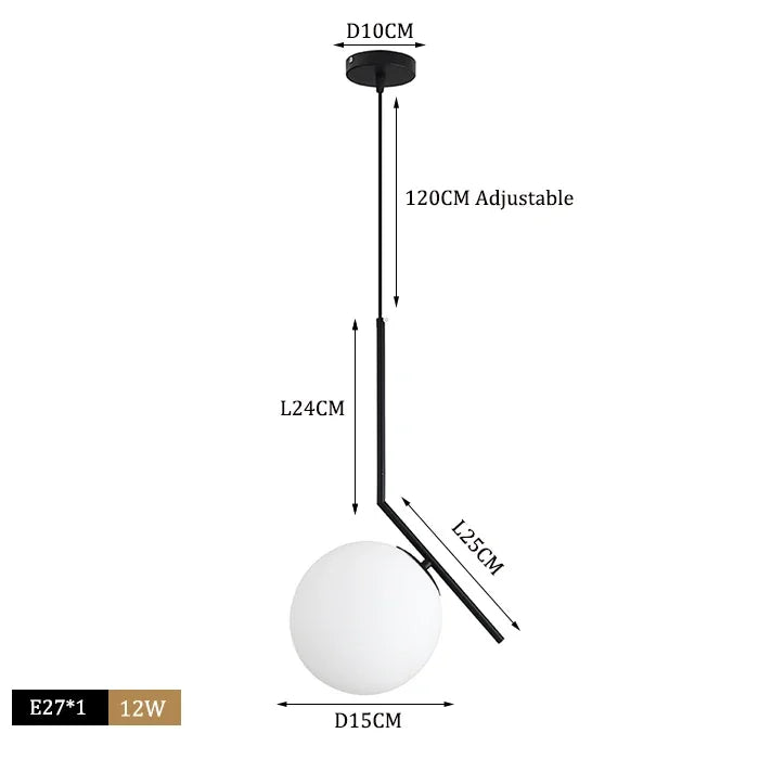 Decorbites™ Glas-Kugelleuchter LED Küchen Wohnzimmer Hängelampe