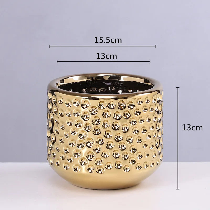 Gold Ceramic Succulent Vase