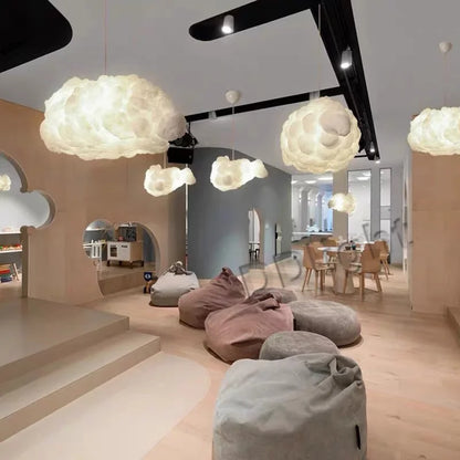 Decorbites™ Wolken-Kronleuchter: Baumwolllampenschirm Hängeleuchte für Schlafzimmer & Wohnzimmer