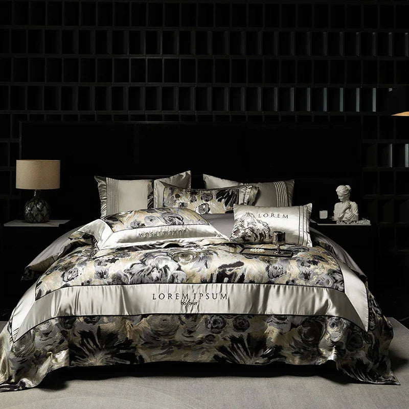 Decorbites™ Luxus-Brokat-Jacquard-Bettwäsche-Set mit ägyptischer Baumwolle und Stickerei