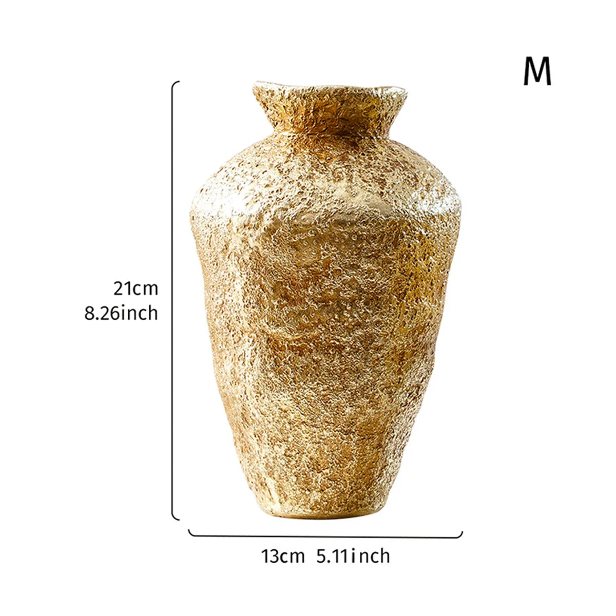 Decorbites™ Goldene Vase Harz-Handwerk Blumenarrangement Heimdekoration Bouquet-Akzent