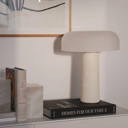 DecorBites™ Cream Marble Table Lamp: Modern LED Bedroom Lighting Fixture