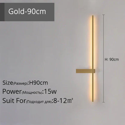 Decorbites™ LED-Wandleuchte, modernes minimalistisches Design, Aluminium, Innenbeleuchtung, Gold/Schwarz, AC85-260V
