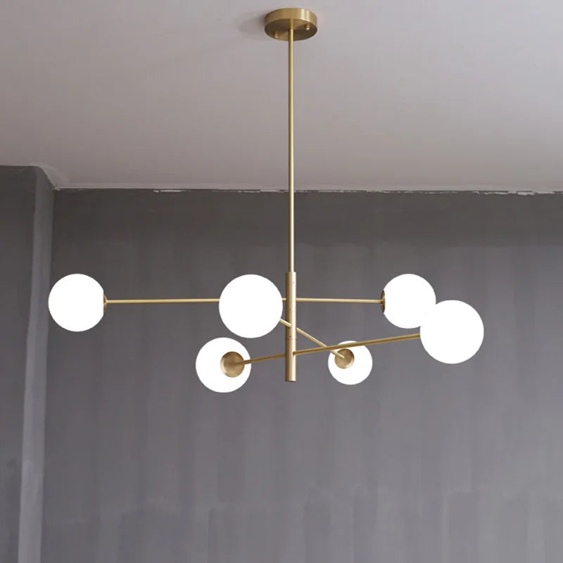 Decorbites™ Glas-Messing-Kronleuchter Moderne Hängeleuchte für Wohnzimmer Restaurant Schlafzimmer im Haus