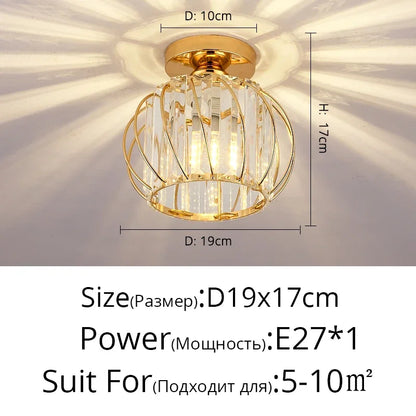 DecorBites™ Crystal Glass LED Chandelier for Modern Living, Study, and Aisle Lighting