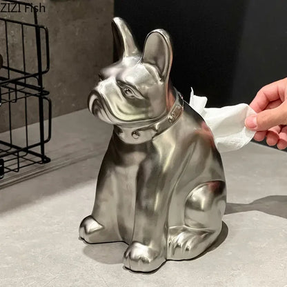 Decorbites™ Französische Bulldogge Keramik-Tissue-Box - Kreative Schreibtisch-Dekoration für Zuhause und Büro