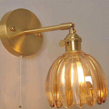 Decorbites™ Bernsteinglas Vintage-Stil LED-Wandleuchte mit Zugschalter
