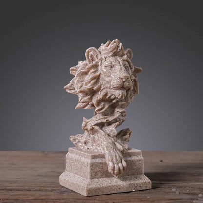 Decorbites™ Löwenkopf-Harzstatue Vintage Tier-Imitat-Bronze Heim- und Büro-Dekoration