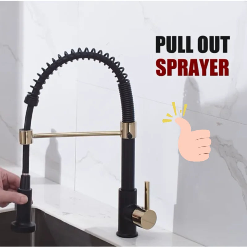 Brushed Nickel Kitchen Faucet Flexible Spout